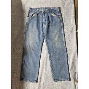 Wrangler Regular Fit Jeans Mens 34x29 Light Wash Denim 96501DS Straight Leg